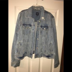 Gap distressed jean jacket